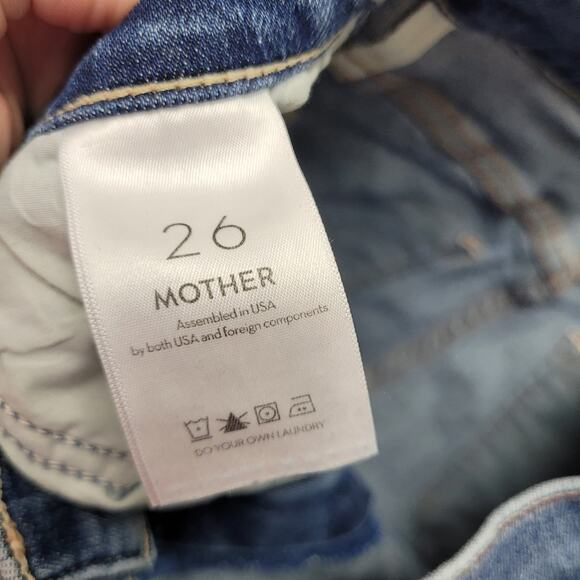 Mother the Insider crop step hem jeans chew fray dancing on coals distressed - Picture 8 of 11